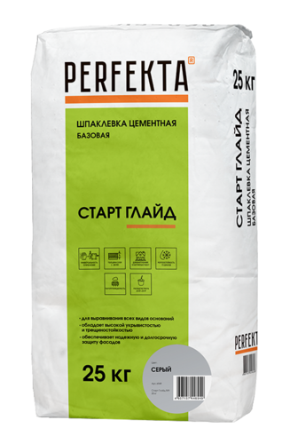 Шпаклевка цементная Perfekta Старт Глайд МН базовая серая 25 кг