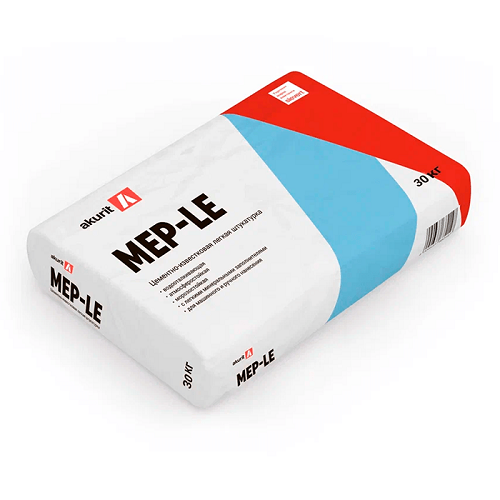 Штукатурка цементно-известковая Quick-mix MEP-LE легкая с перлитом серая 30 кг