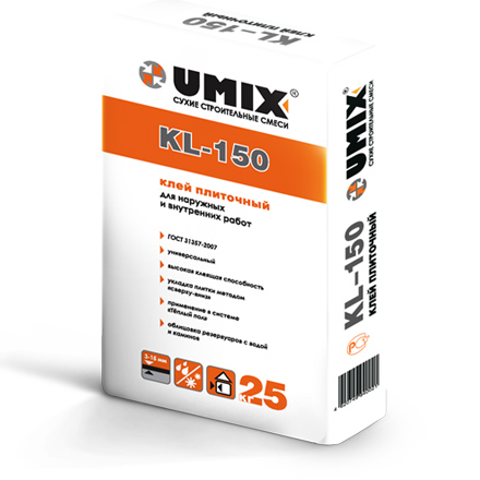 Клей UMIX KL-150 для плитки 25 кг