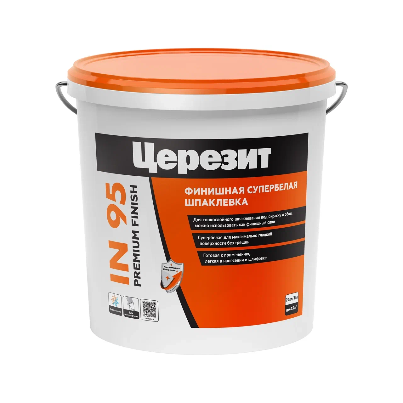 Шпаклевка полимерная Церезит IN 95 финишная белая 25 кг