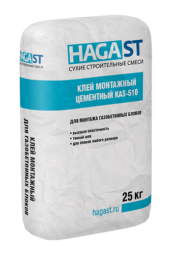 Клей HAGA ST KAS-510 белый для блоков 25 кг