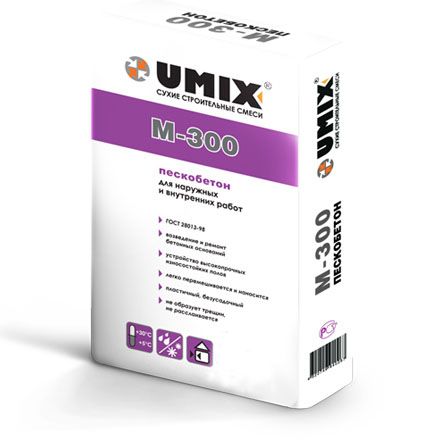 Сухая смесь UMIX Пескобетон М300 40 кг