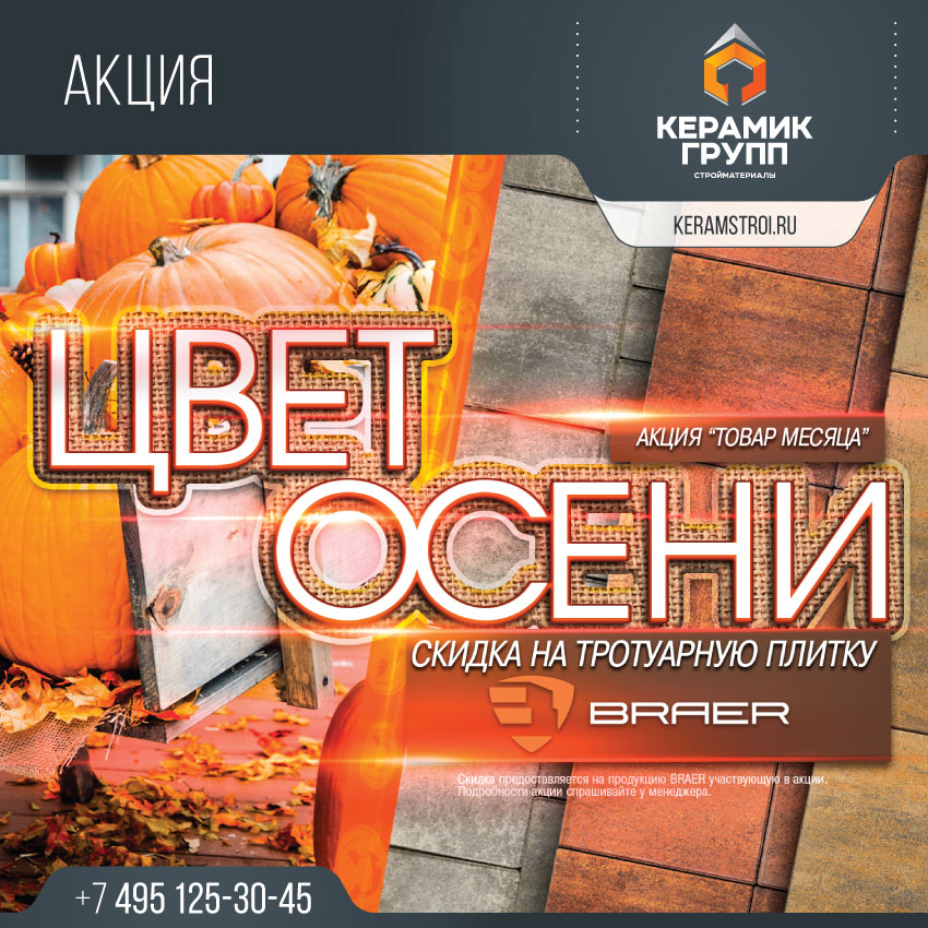 Акция на продукцию Braer «Цвет осени»