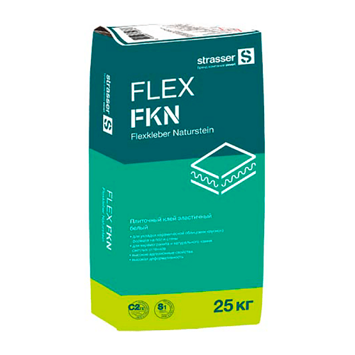 Клей Strasser FLEX FKN белый для плитки 25 кг (летний)