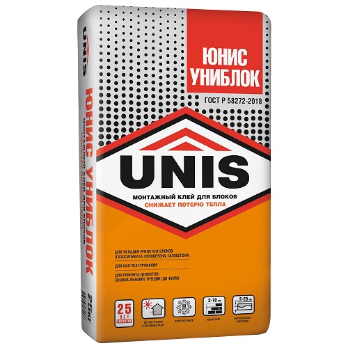 Клей UNIS Униблок для блоков 25 кг