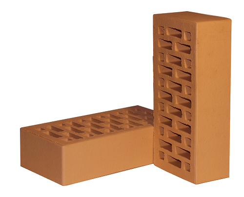 Облицовочный кирпич Новомосковский абрикос гладкий 1НФ