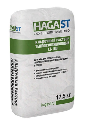 Кладочная смесь теплоизоляционная HAGA ST LT-160 17,5 кг
