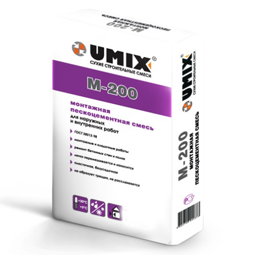 Сухая смесь UMIX Монтажная M200 40 кг