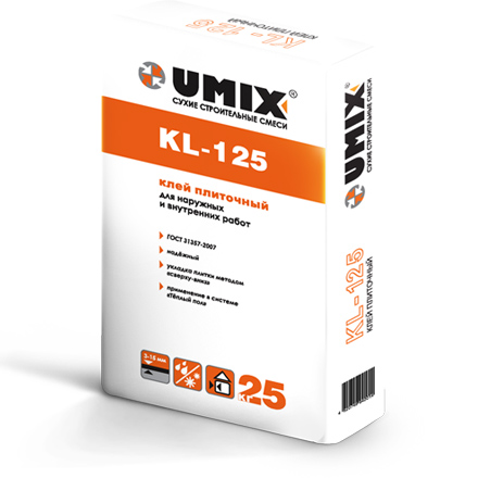 Клей UMIX KL-125 для плитки 25 кг